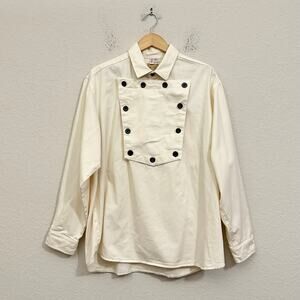 VTG WAH MAKER FRONTIER Cavalry Bib Shirt Ivory Western Cowboy Rodeo